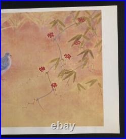 Vintage Japanese Woodblock Print Atsuyuki Uemura Seasons Birds 14 3/8X10 1/8 in