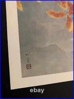Vintage Japanese Woodblock Print Shoko Uemura Akino Birds 14 3/8 X 10 1/8 inch