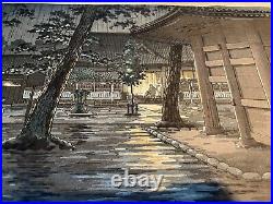 Vintage Japanese artist TSUCHIYA KOITSU Woodblock PRINT Takanawa Temple Asia