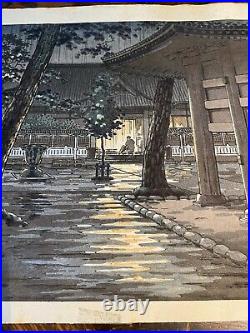 Vintage Japanese artist TSUCHIYA KOITSU Woodblock PRINT Takanawa Temple Asia