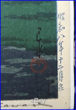 Vintage Kawase Hasui Aoba Castle, Sendia Japanese Woodblock Print