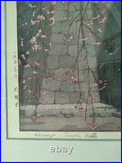 Vintage Signed Toshi Yoshida Heirinji Temple Bell Japanese Woodblock Art Print