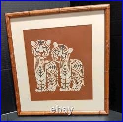 Vintage Toshijiro (Nenjiro) Inagaki Woodblock Print-Tiger Cubs Signed & Numbered Vintage Toshijiro (Nenjiro) Inagaki Woodblock Print-Tiger Cubs Signed & Numbered