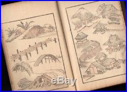 Vol. 1 HOKUSAI MANGA Japanese Woodblock Print Ukiyoe Book 19C Antique Original