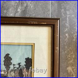 Vtg Framed Utagawa Hiroshige Japanese Woodblock Print Set Of 5