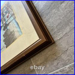 Vtg Framed Utagawa Hiroshige Japanese Woodblock Print Set Of 5