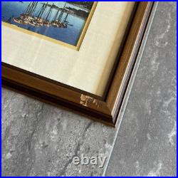 Vtg Framed Utagawa Hiroshige Japanese Woodblock Print Set Of 5