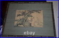 Vtg/antique Japanese Woodblock Shunsho Ukio-e Style Katsukawa- Framed