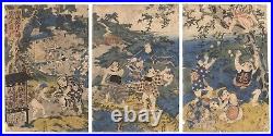 WB Sadatora Japanese Woodblock Prints Kobo Daishi Mukojima Kukai Dog 1815-42