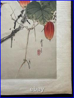 Watanabe Seitei Woodblock Print Japanese Snake Gourd 1923