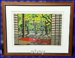 Woodblock Print Masao Ido Garden of Kotoin edition 90/200 With Autograph