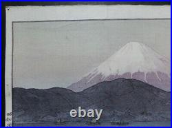 Woodblock print Hiroshi Yoshida Mt. Fuji, Miho from Japan