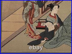 Woodblock print by Harunobu KOTATSU NO NIBIJIN (Two Beauties at the Brazier)