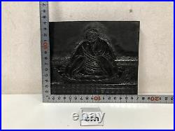 Y4022 WOODBLOCK PRINT Printing Block Person wood carving Buddhist Japan Ukiyoe