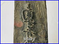 Y4845 WOODBLOCK PRINT Printing Block wood carving Buddhist image Japan Ukiyoe