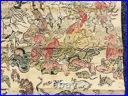 Y6240 WOODBLOCK PRINT Nirvana Buddhist painting Japan Ukiyoe antique interior