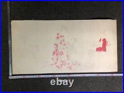 Y7855 WOODBLOCK PRINT Chikanobu triptych beautiful woman Japan Ukiyoe antique