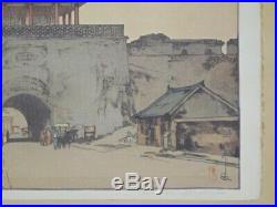Yoshida Hiroshi Signed 1937 Original Own Woodblock Print China Great South Gate