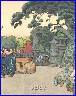 Yoshida Toshi #014105 Ishi Doro(Stone Lanterns) Japanese Woodblock Print