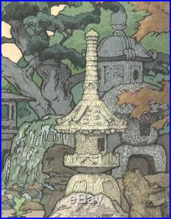 Yoshida Toshi #014105 Ishi Doro(Stone Lanterns) Japanese Woodblock Print