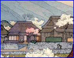 Yoshida Toshi JAPANESE Woodblock Print SHIN HANGA Village of Plums