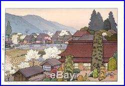 Yoshida Toshi JAPANESE Woodblock Print SHIN HANGA Village of Plums
