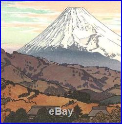 Yoshida Toshi Mt. Fuji from Nagaoka winter Japanese Woodblock Print