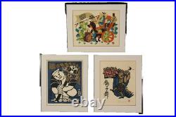 Yoshitoshi Mori Japanese Woodblock Print Original Signed Set of 3