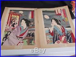 Yoshitoshi Tsukioka, 12 Months, Japanese Woodblock Print Set 12 Prints Total