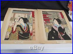 Yoshitoshi Tsukioka, 12 Months, Japanese Woodblock Print Set 12 Prints Total