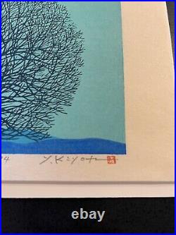 Yuji Kiyota (1931-2017) Original Japanese Woodblock 1994 Tree In Nara 11/65