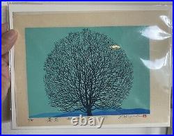 Yuji Kiyota (1931-2017) Original Japanese Woodblock 1994 Tree In Nara 11/65