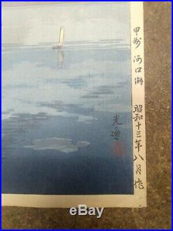 (rare) TSUCHIYA KOITSU Lake Kawaguchi in Koshu Japanese woodblock print